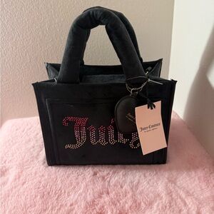 Juicy Couture Black Tote with Pink Rhinestones